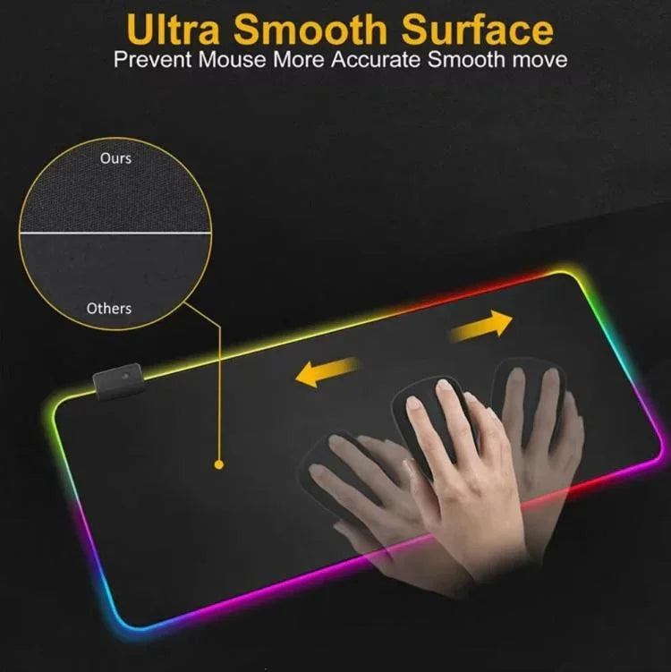 Micro-USB LED leuchtende Maus-Tastatur-Unterlage RGB bunte Lichter gesperrte Kante verdickte Maus-Schreibtischunterlage, 250x350x3mm, 250x350x4mm, 300x800x3mm, 300x800x4mm, 400x900x3mm, 400x900x4mm