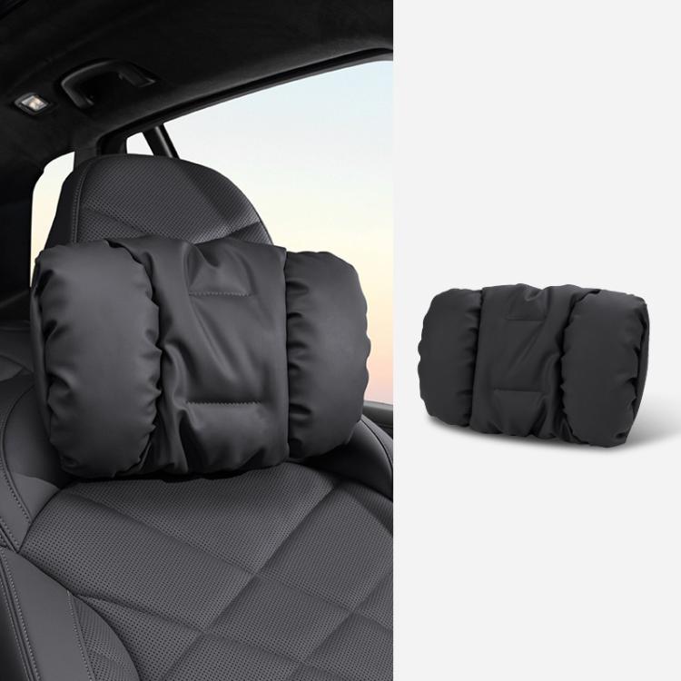 Car Stain-Resistant Leather Headrest Car Neck Pillow Lumbar Cushion Set, Headrest Black, Headrest Brown, Headrest Red, Backrest Black, Backrest Brown, Backrest Red, Headrest+Backrest Black, Headrest+Backrest Brwon, Headrest+Backrest Red