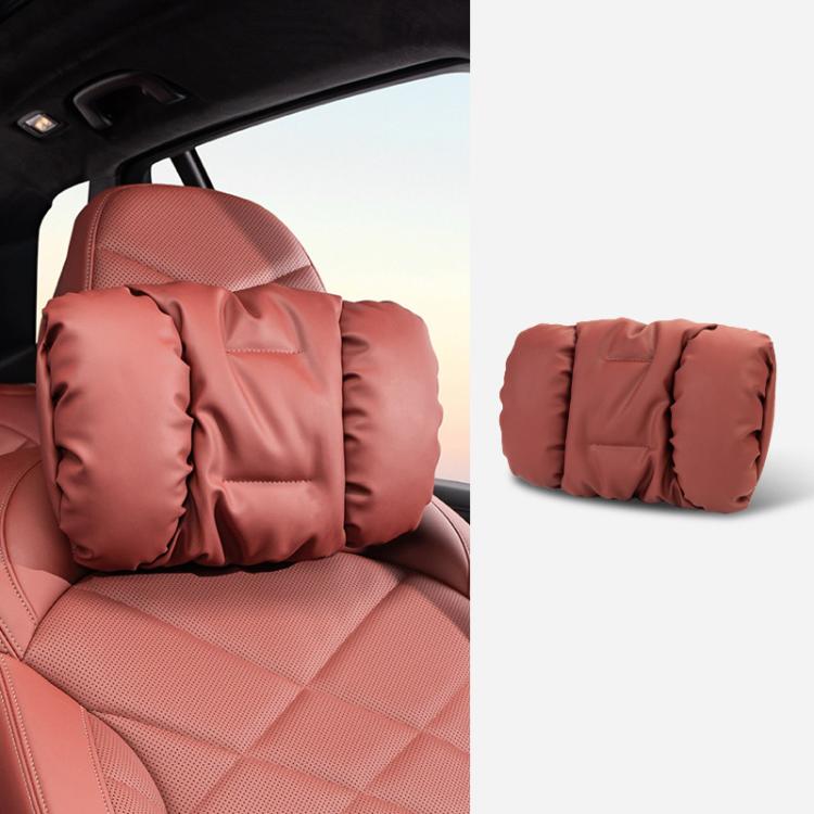 Car Stain-Resistant Leather Headrest Car Neck Pillow Lumbar Cushion Set, Headrest Black, Headrest Brown, Headrest Red, Backrest Black, Backrest Brown, Backrest Red, Headrest+Backrest Black, Headrest+Backrest Brwon, Headrest+Backrest Red
