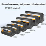 XUYUAN 12V / 24V To 110V Pure Sine Wave Inverter Power Inverter US Plug, 800W Black, 1400W Black, 2000W Black, 3000W Black, 3600W Black, 4000W Black, 800W Red, 1400W Red, 2000W Red, 3000W Red