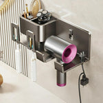 Bohrerloser 3-in-1 Badezimmer-Organizer Wandhalterung Zahnbürsten- und Haartrocknerhalter Integriertes Regal, 2-Personen-mit-Becher, 2-Personen-ohne-Becher, 3-Personen-mit-Becher, 3-Personen-ohne-Becher, 4-Personen-mit-Becher, 4-Personen-ohne-Becher