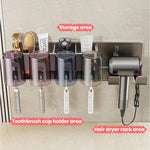 Bohrerloser 3-in-1 Badezimmer-Organizer Wandhalterung Zahnbürsten- und Haartrocknerhalter Integriertes Regal, 2-Personen-mit-Becher, 2-Personen-ohne-Becher, 3-Personen-mit-Becher, 3-Personen-ohne-Becher, 4-Personen-mit-Becher, 4-Personen-ohne-Becher
