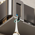 Bohrerloser 3-in-1 Badezimmer-Organizer Wandhalterung Zahnbürsten- und Haartrocknerhalter Integriertes Regal, 2-Personen-mit-Becher, 2-Personen-ohne-Becher, 3-Personen-mit-Becher, 3-Personen-ohne-Becher, 4-Personen-mit-Becher, 4-Personen-ohne-Becher