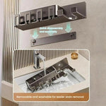 Bohrerloser 3-in-1 Badezimmer-Organizer Wandhalterung Zahnbürsten- und Haartrocknerhalter Integriertes Regal, 2-Personen-mit-Becher, 2-Personen-ohne-Becher, 3-Personen-mit-Becher, 3-Personen-ohne-Becher, 4-Personen-mit-Becher, 4-Personen-ohne-Becher
