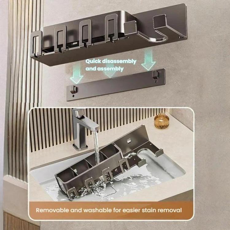 Bohrerloser 3-in-1 Badezimmer-Organizer Wandhalterung Zahnbürsten- und Haartrocknerhalter Integriertes Regal, 2-Personen-mit-Becher, 2-Personen-ohne-Becher, 3-Personen-mit-Becher, 3-Personen-ohne-Becher, 4-Personen-mit-Becher, 4-Personen-ohne-Becher