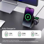 ANKER B2599 15W 3 In 1 Desktop Magnetic Wireless Charger Docking Station For iPhone / iWatch / AirPods, US Plug, B2599