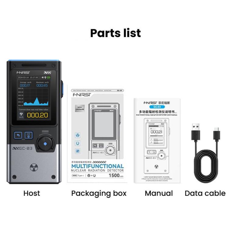 FNIRSI GC-03 3-in-1 Elektromagnetischer Nuklearstrahlungsdetektor für Meeresfrüchte Umweltanwendung
