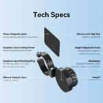 APEXEL APL-F006 magnetischer Schnellverschluss-Telefonadapter für Teleskop, Mikroskop, Fernglas und Spektive, 45-55 mm, 36-46 mm