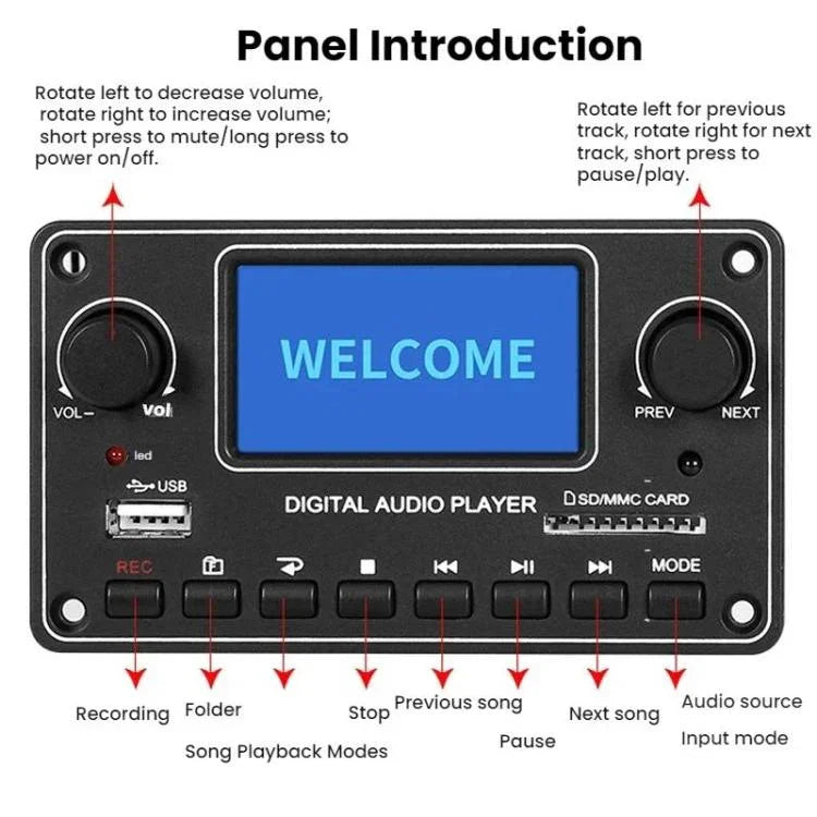 MP3-Bluetooth-Decoderplatine USB-Verlustfreier FIHI-Audioplayer, TPM157