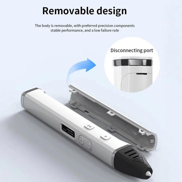 3D-Druckstift-Set mit abnehmbarem Gehäuse, HD-OLED-Bildschirm und präziser Temperaturregelung – 3-Geschwindigkeiten einstellbar, ohne Stecker, US-Stecker, EU-Stecker