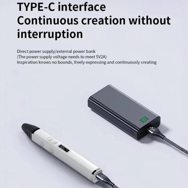 3D-Druckstift-Set mit abnehmbarem Gehäuse, HD-OLED-Bildschirm und präziser Temperaturregelung – 3-Geschwindigkeiten einstellbar, ohne Stecker, US-Stecker, EU-Stecker