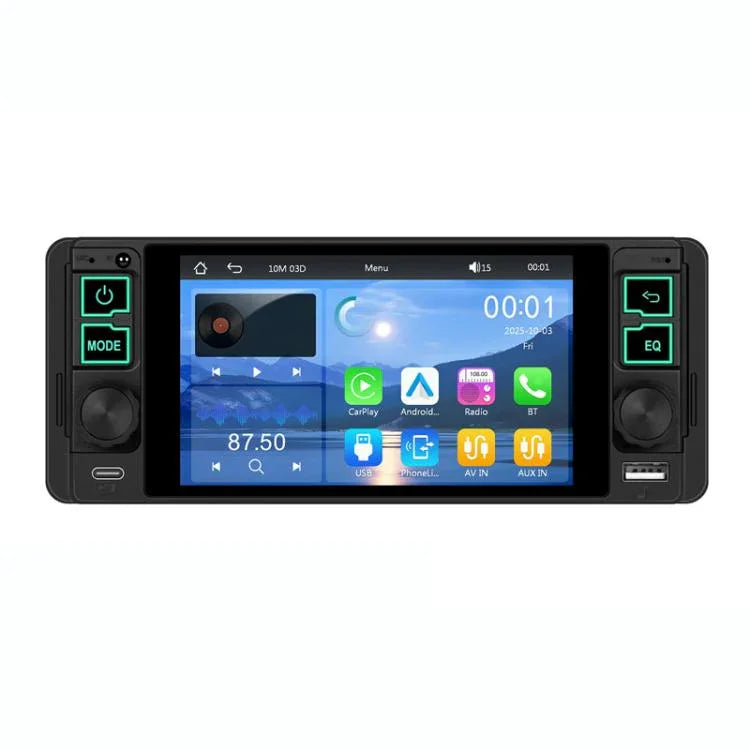 5,1 Zoll horizontaler Bildschirm Einsitzer-Universal-MP5-Player mit kabelloser Carplay-Funktion, integriertes Gerät, Standard, Standard + 12 Lichtkamera