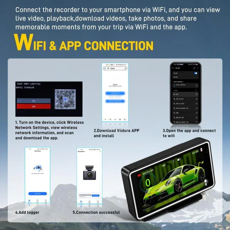 5 Zoll 1080P Auto-Kamera mit WIFI HUD Display Auto-DVRs, L5965