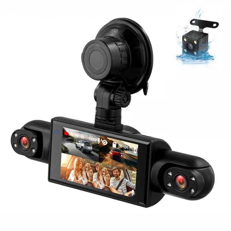 3 Zoll 1080P Auto-Dashcam mit vier Objektiven 480P Innenraum Links Rechts Rückkameras, L5972
