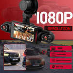 3 Zoll 1080P Auto-Dashcam mit vier Objektiven 480P Innenraum Links Rechts Rückkameras, L5972