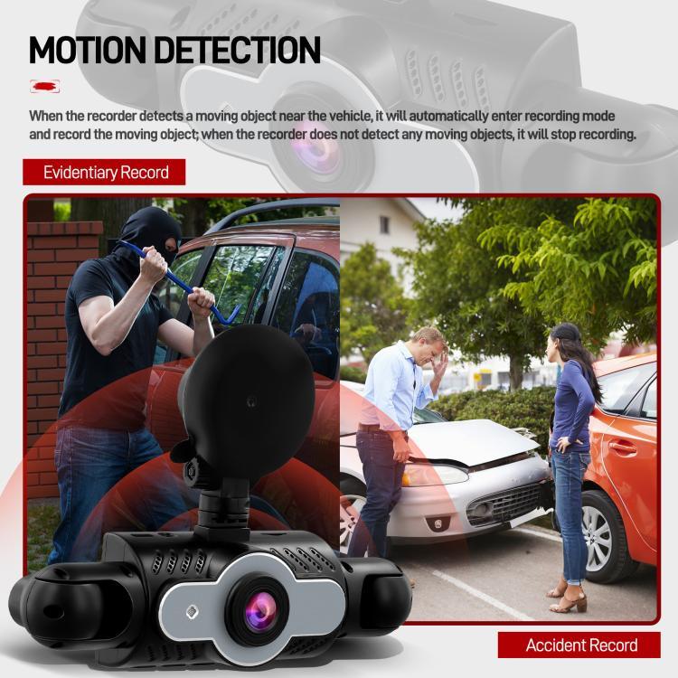 3 Zoll 1080P Auto-Dashcam mit vier Objektiven 480P Innenraum Links Rechts Rückkameras, L5972