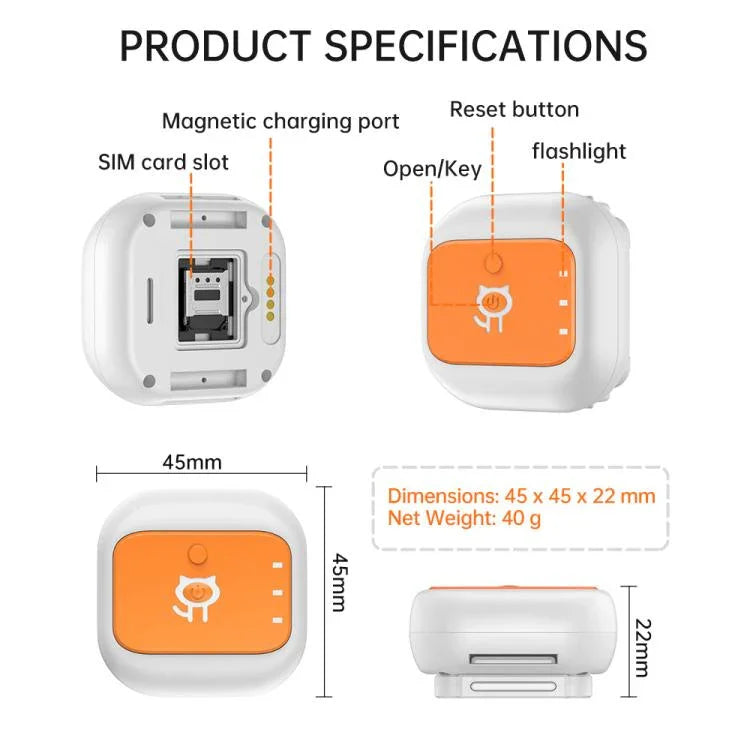 Echtzeit-GPS-/WLAN-Ortung, SOS-Notruf, Alarm für elektronischen Zaun, Haustierhalsband