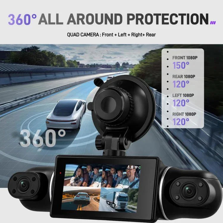 3 Zoll 2K Auto-DVR-Kamera WIFi Quad-Aufnahme HD Auto-Rekorder mit 1080P G-Sensor, L5942