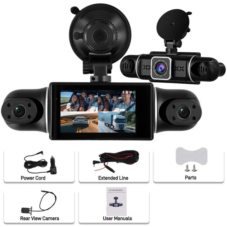 3 Zoll 2K Auto-DVR-Kamera WIFi Quad-Aufnahme HD Auto-Rekorder mit 1080P G-Sensor, L5942