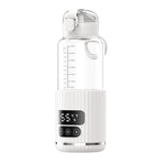 Tragbarer Babyflaschenwärmer 15000 mAh Kabelloser smarter Heizbecher mit einstellbarer Temperatur und konstanter 48-Stunden-Warmhaltefunktion, IPX6 Wasserdicht, Glas Weiß, Glas Grün, Edelstahl Weiß, Edelstahl Grün