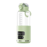 Tragbarer Babyflaschenwärmer 15000 mAh Kabelloser smarter Heizbecher mit einstellbarer Temperatur und konstanter 48-Stunden-Warmhaltefunktion, IPX6 Wasserdicht, Glas Weiß, Glas Grün, Edelstahl Weiß, Edelstahl Grün