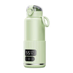Tragbarer Babyflaschenwärmer 15000 mAh Kabelloser smarter Heizbecher mit einstellbarer Temperatur und konstanter 48-Stunden-Warmhaltefunktion, IPX6 Wasserdicht, Glas Weiß, Glas Grün, Edelstahl Weiß, Edelstahl Grün