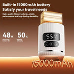 Tragbarer Babyflaschenwärmer 15000 mAh Kabelloser smarter Heizbecher mit einstellbarer Temperatur und konstanter 48-Stunden-Warmhaltefunktion, IPX6 Wasserdicht, Glas Weiß, Glas Grün, Edelstahl Weiß, Edelstahl Grün