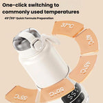 Tragbarer Babyflaschenwärmer 15000 mAh Kabelloser smarter Heizbecher mit einstellbarer Temperatur und konstanter 48-Stunden-Warmhaltefunktion, IPX6 Wasserdicht, Glas Weiß, Glas Grün, Edelstahl Weiß, Edelstahl Grün