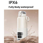 Tragbarer Babyflaschenwärmer 15000 mAh Kabelloser smarter Heizbecher mit einstellbarer Temperatur und konstanter 48-Stunden-Warmhaltefunktion, IPX6 Wasserdicht, Glas Weiß, Glas Grün, Edelstahl Weiß, Edelstahl Grün