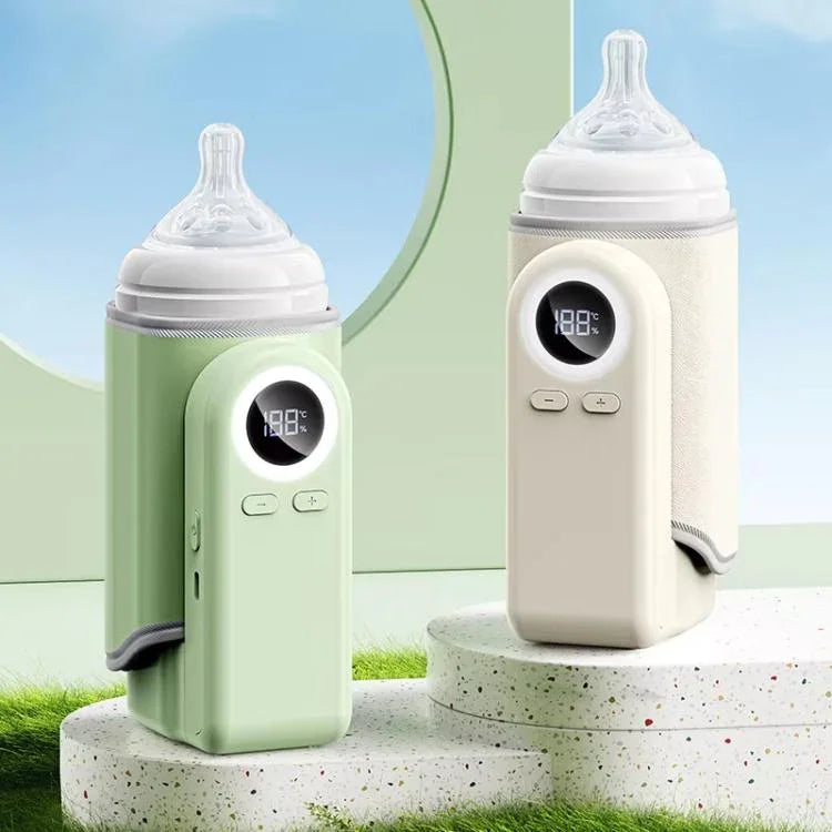 Tragbarer Babyflaschenwärmer, kabelloser Heizmantel mit integriertem 10000-mAh-Akku und Nachtlicht