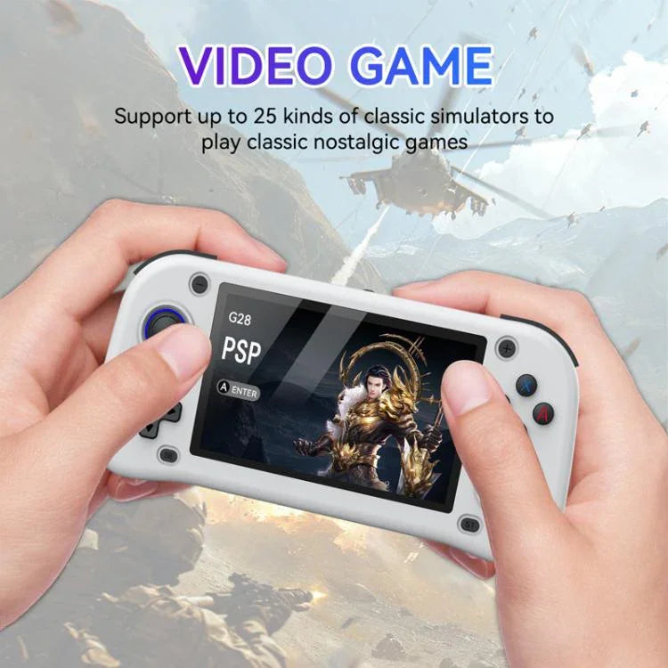 G28 Tragbare Open-Source-Handheld-Spielkonsole, 4,3-Zoll-HD-IPS-Bildschirm, ARM Quad-Core Cortex-A7 1.3GHz, 64GB