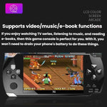 X6 tragbare Spielekonsole 4,3 Zoll HD Gaming Handheld, 8G mit Kamera, 32G ohne Kamera