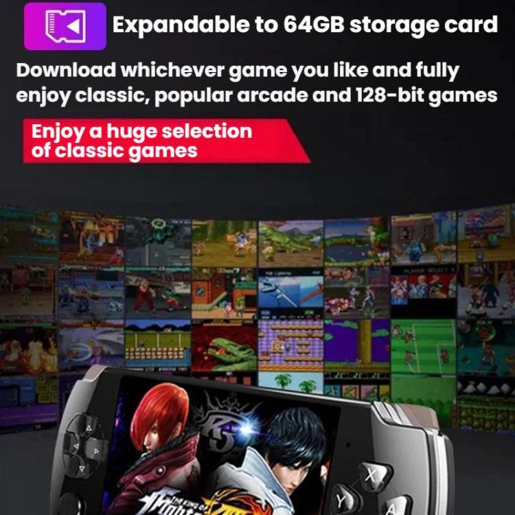 X6 tragbare Spielekonsole 4,3 Zoll HD Gaming Handheld, 8G mit Kamera, 32G ohne Kamera