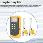 Industrie-Thermometer mit Doppelkanal-Temperaturklemme