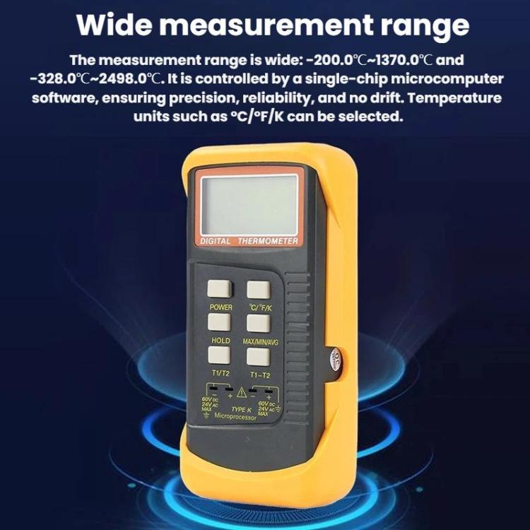Industrie-Thermometer mit Doppelkanal-Temperaturklemme