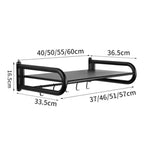 Heavy-Duty Stainless Steel Wall-Mounted Microwave Shelf Kitchen Oven Rack With Hook, 36x36.5cm, 45x36.5cm, 51x36.5cm, 56x36.5cm