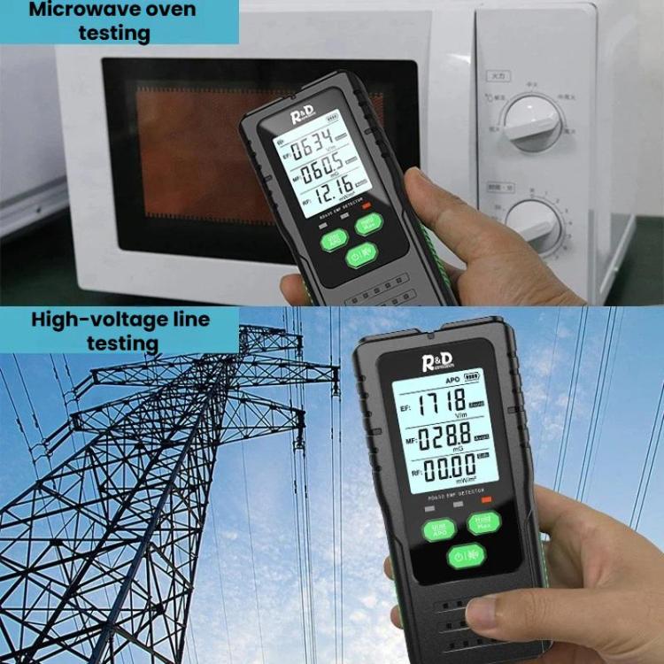 R&D INSTRUMENTS RD630 3-in-1 Elektrisches Feld Magnetfeld RF-Detektor Elektromagnetischer Strahlungstester, RD630
