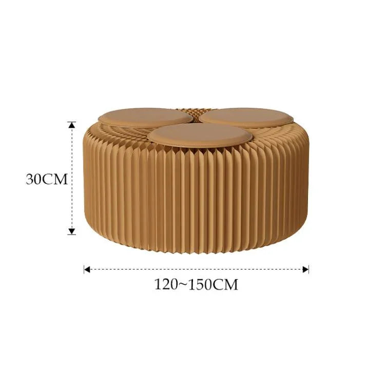 Akkordeon ausklappbare Papierbank, klappbares Sofastuhl, Eingangshocker, Höhe 30cm 3-Sitzer Braun, Höhe 30cm 6-Sitzer Braun, Höhe 30cm 9-Sitzer Braun, Höhe 44cm 3-Sitzer Braun, Höhe 44cm 6-Sitzer Braun, Höhe 44cm 9-Sitzer Braun