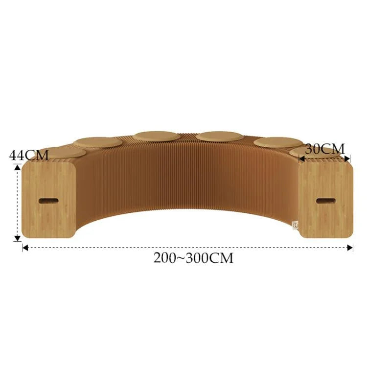 Akkordeon ausklappbare Papierbank, klappbares Sofastuhl, Eingangshocker, Höhe 30cm 3-Sitzer Braun, Höhe 30cm 6-Sitzer Braun, Höhe 30cm 9-Sitzer Braun, Höhe 44cm 3-Sitzer Braun, Höhe 44cm 6-Sitzer Braun, Höhe 44cm 9-Sitzer Braun