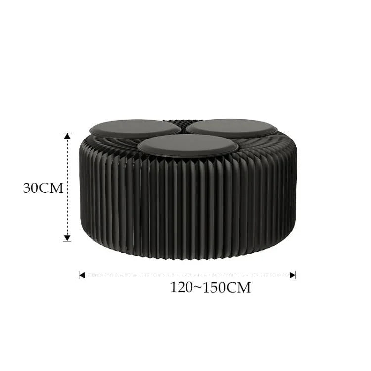 Akkordeon ausklappbare Papierbank, klappbares Sofastuhl, Eingangshocker, Höhe 30cm 3-Sitzer Braun, Höhe 30cm 6-Sitzer Braun, Höhe 30cm 9-Sitzer Braun, Höhe 44cm 3-Sitzer Braun, Höhe 44cm 6-Sitzer Braun, Höhe 44cm 9-Sitzer Braun