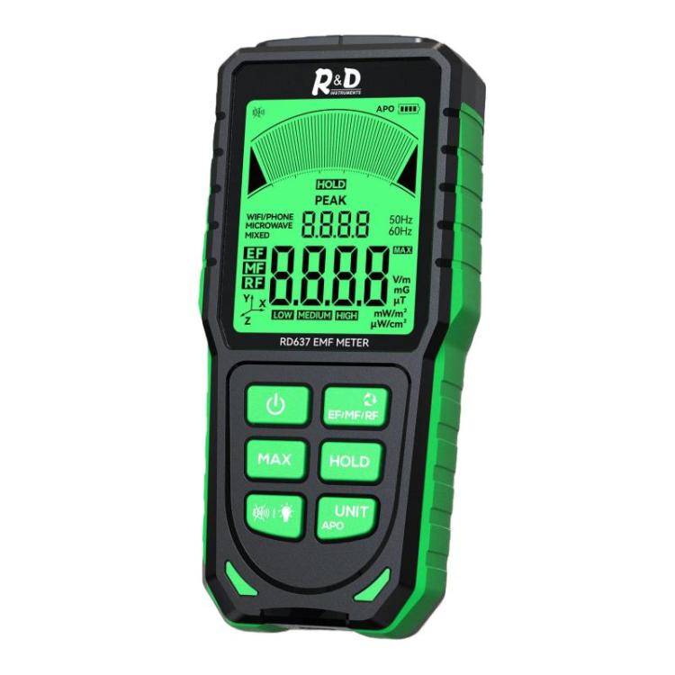 R&D INSTRUMENTS RD637 3-in-1 Digitalanzeige Alarm Wiederaufladbarer Elektromagnetischer Strahlungstester, RD637