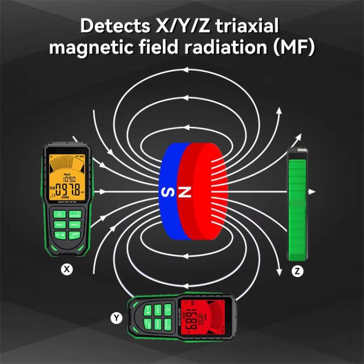 R&D INSTRUMENTS RD637 3-in-1 Digitalanzeige Alarm Wiederaufladbarer Elektromagnetischer Strahlungstester, RD637