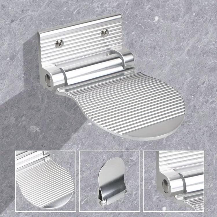 Badezimmer-Klapptritt aus Space Aluminium, rutschfest, Duschfußstütze für Schwangere und Senioren