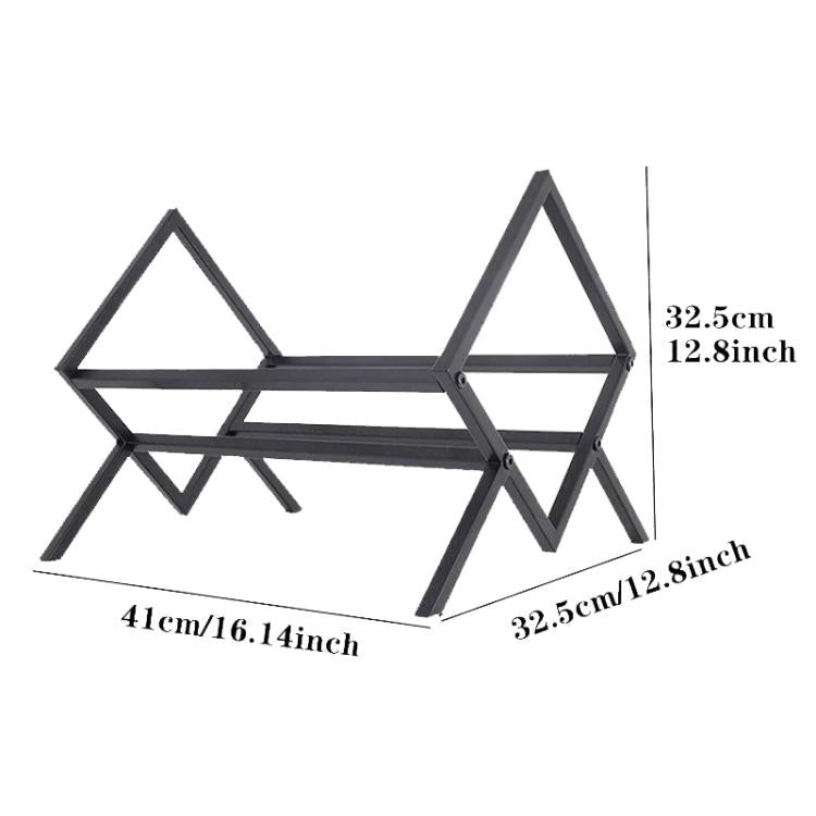 Desktop Iron Bookcase Vinyl Record Magazine Storage Rack, Iron