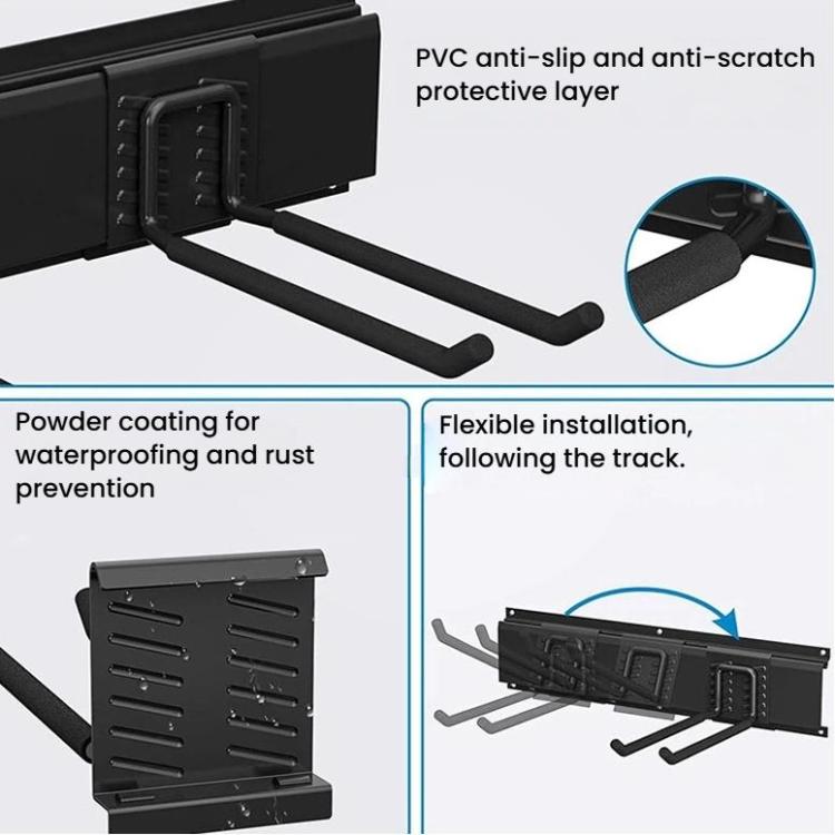 9 Stück Wandmontierte Metall-Slatwall-Haken Gartenwerkzeug Abnehmbarer Aufhänger, Abnehmbarer Aufhänger