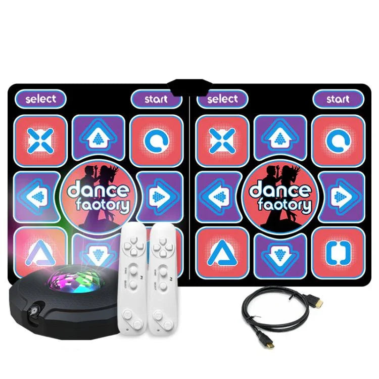 AR Bewegungsgesteuerte Tanzmatte für TV & PC Drahtloses Dual-Player Fitness Game Pad mit HDMI & 16GB Speicherkarte, Paar-Stil, Samt-Stil