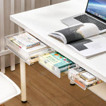 Unsichtbare Aufbewahrungsbox mit ausziehbarer Schublade für Schreibtisch, Schreibwaren und Büroartikel, Mittel Transparent, Mittel Transparent Schwarz, Groß Transparent, Groß Transparent Schwarz, XL Transparent