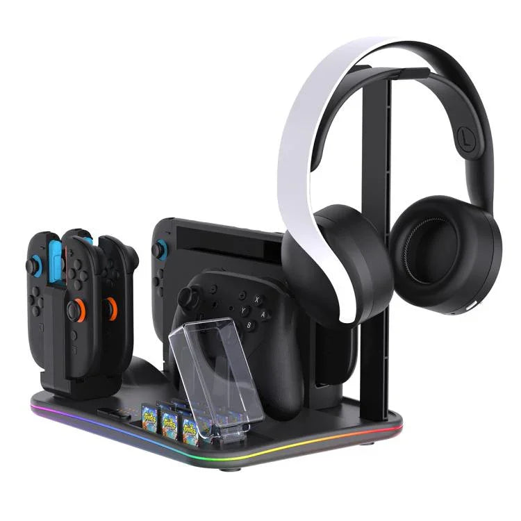 ipega 12-in-1 Multifunktions-Ladestation für Nintendo Switch 2/Switch Joy-Con Aufladen, Pro Controller Dock, Lüfter, Game & Headset Aufbewahrungsorganisator, 12-in-1