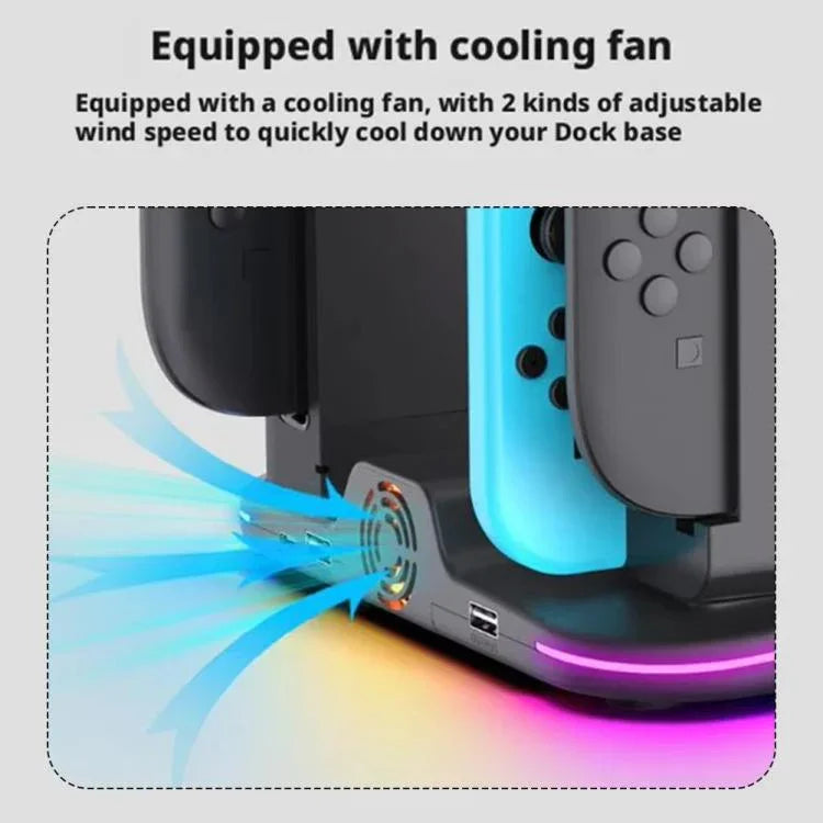 ipega 12-in-1 Multifunktions-Ladestation für Nintendo Switch 2/Switch Joy-Con Aufladen, Pro Controller Dock, Lüfter, Game & Headset Aufbewahrungsorganisator, 12-in-1