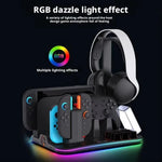 ipega 12-in-1 Multifunktions-Ladestation für Nintendo Switch 2/Switch Joy-Con Aufladen, Pro Controller Dock, Lüfter, Game & Headset Aufbewahrungsorganisator, 12-in-1